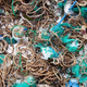 Elastic bands and fishing waste found on Mullion island.